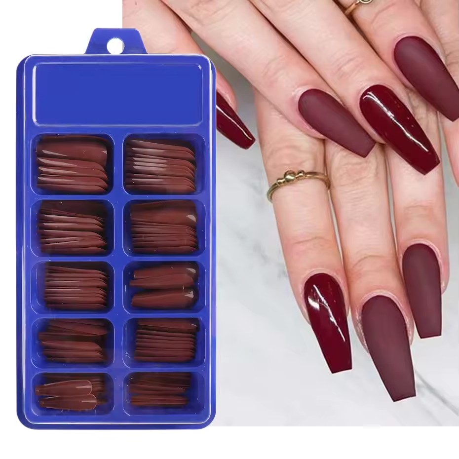 100 stuks Doodskist Kunstnagels – Volledige Cover Nail Tips