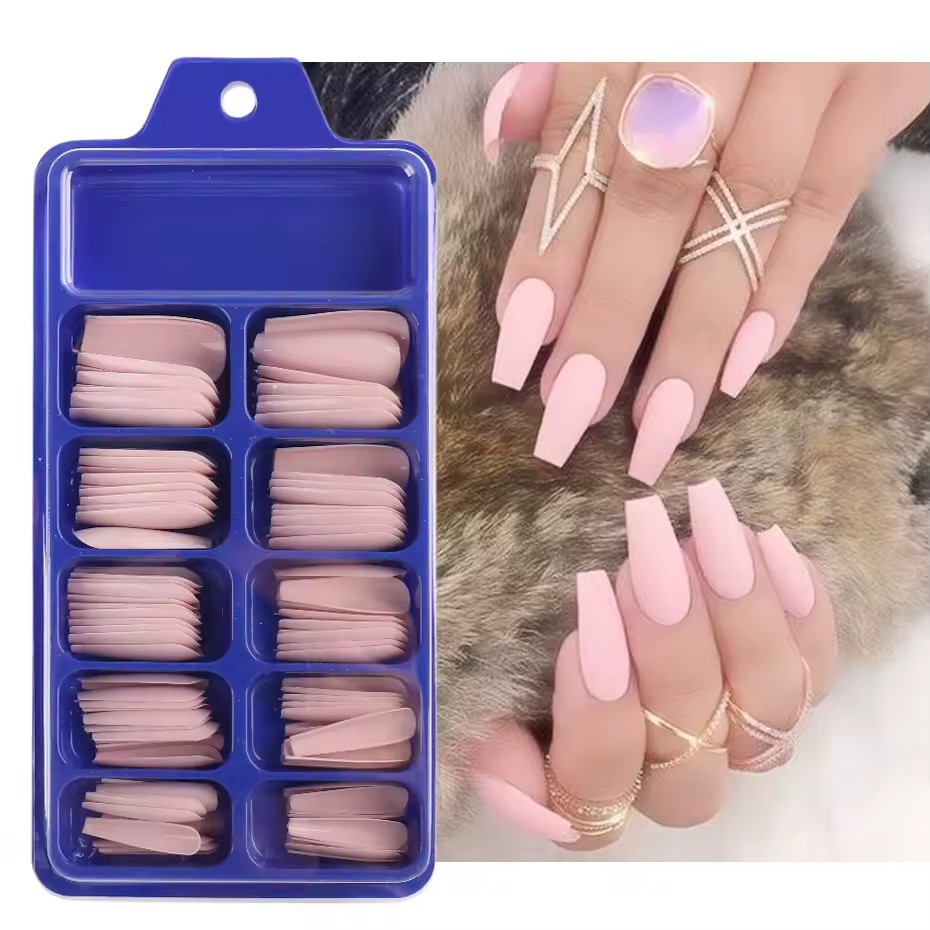 100 stuks Doodskist Kunstnagels – Volledige Cover Nail Tips
