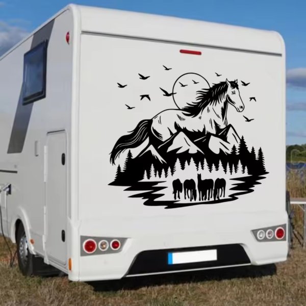 Grote Running Horse Wildlife Mint Kleur Grootte:35*28 cm Auto Sticker – Camping & RV Vinyl Decal