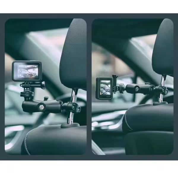 Auto Hoofdsteun Camera Mount – POV Actiecam Beugel voor GoPro & Insta360 - Afbeelding 2