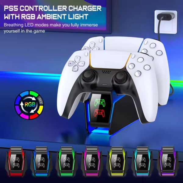 FC301 PS5 Controller Oplader – RGB Snel Laadstation - Afbeelding 3
