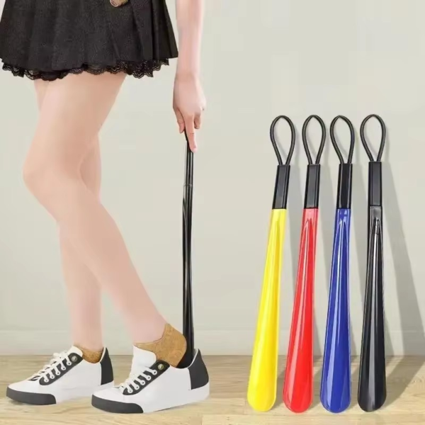 Extra Lange Plastic Schoenlepel – Buigvrije Schoenhelper voor Thuis & Hotel