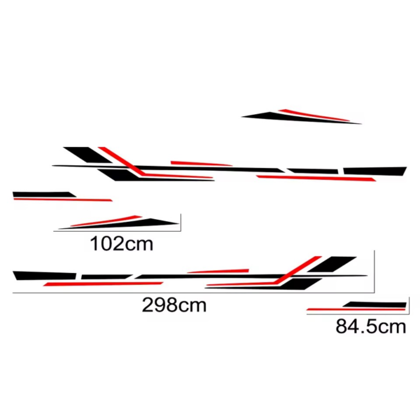 6 Stuks Camper Strepen Stickerset – Vinyl Decals voor Caravan, Van & RV - Afbeelding 2