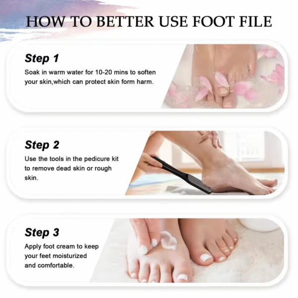 Pedicure Kit 1/8/10-delig – Complete Voetverzorgingsset met Nagelknipper & Voetvijl - Afbeelding 3