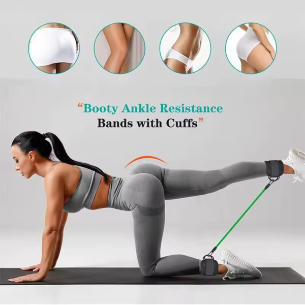 Weerstandsbandset met Enkelbandjes – Fitness & Yoga Elastische Banden voor Thuisworkouts - Afbeelding 2