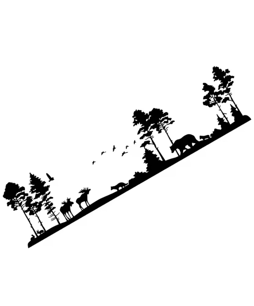 Dieren Bos Camping Autosticker – Hert & Beer Vinyl Decoratie - Afbeelding 2