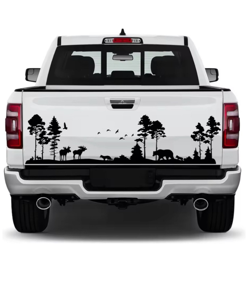 Dieren Bos Camping Autosticker – Hert & Beer Vinyl Decoratie - Afbeelding 3