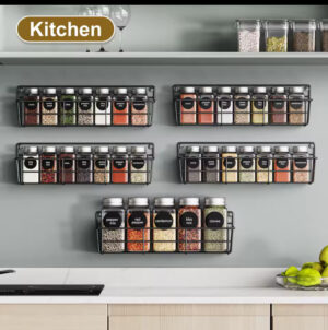 5-laags Metalen Keukenkast Opbergrek – Aan de Muur of Deur te Bevestigen Kruidenrek Organizer