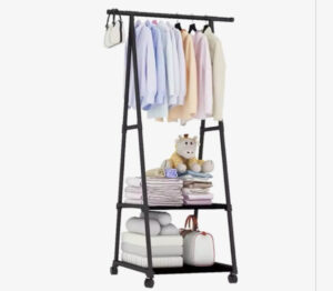 Opvouwbaar kledingrek van 84×43×156 cm, ideaal voor studentenkamers, slaapkamers of balkons.