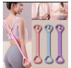 8-Figuur Yoga Stretchband – Elastische Weerstandsband voor Schouder, Rug & Been Oefeningen – Yoga & Fitness Tool