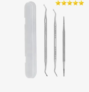 Roestvrijstalen manicuremes met twee uiteinden Nagelgroeflepel nagelvijl dubbelzijdig manicuremes Schoon