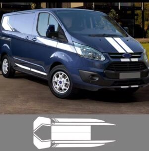 2 Stks/partij Auto Stickers Voor Ford Transit Tourneo Custom Mk7 Mk8 Mk9 Sport Stripe Kit Bestelwagen Vinyl Stickers Tuning Auto Accessoires