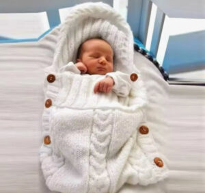 Pasgeboren Baby Wrap Inbakeren Deken Unisex Baby Kinderwagen Wrap Zachte Dikke Gebreide Wrap Bag Ontvangen Deken voor 0-6 Maanden Baby