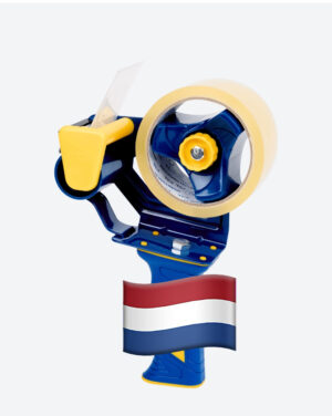 Herbruikbare Tape Dispenser met Transparante Low-Noise Tape – 50m x 48mm – Inclusief Tape – Blauw