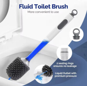 Waterspuit Siliconen toiletborstel 40 cm Lang handvat Navulbaar Siliconen TPR-borstel Op de muur gemonteerd Accessoires voor badkamerreiniging