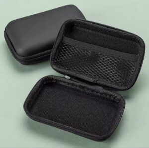 2 Stuks Multifunctionele opbergdoos voor harde schijf, datakabel, opbergdoos voor hoofdtelefoon, vierkante tas met ritssluiting, verpakking voor oplader