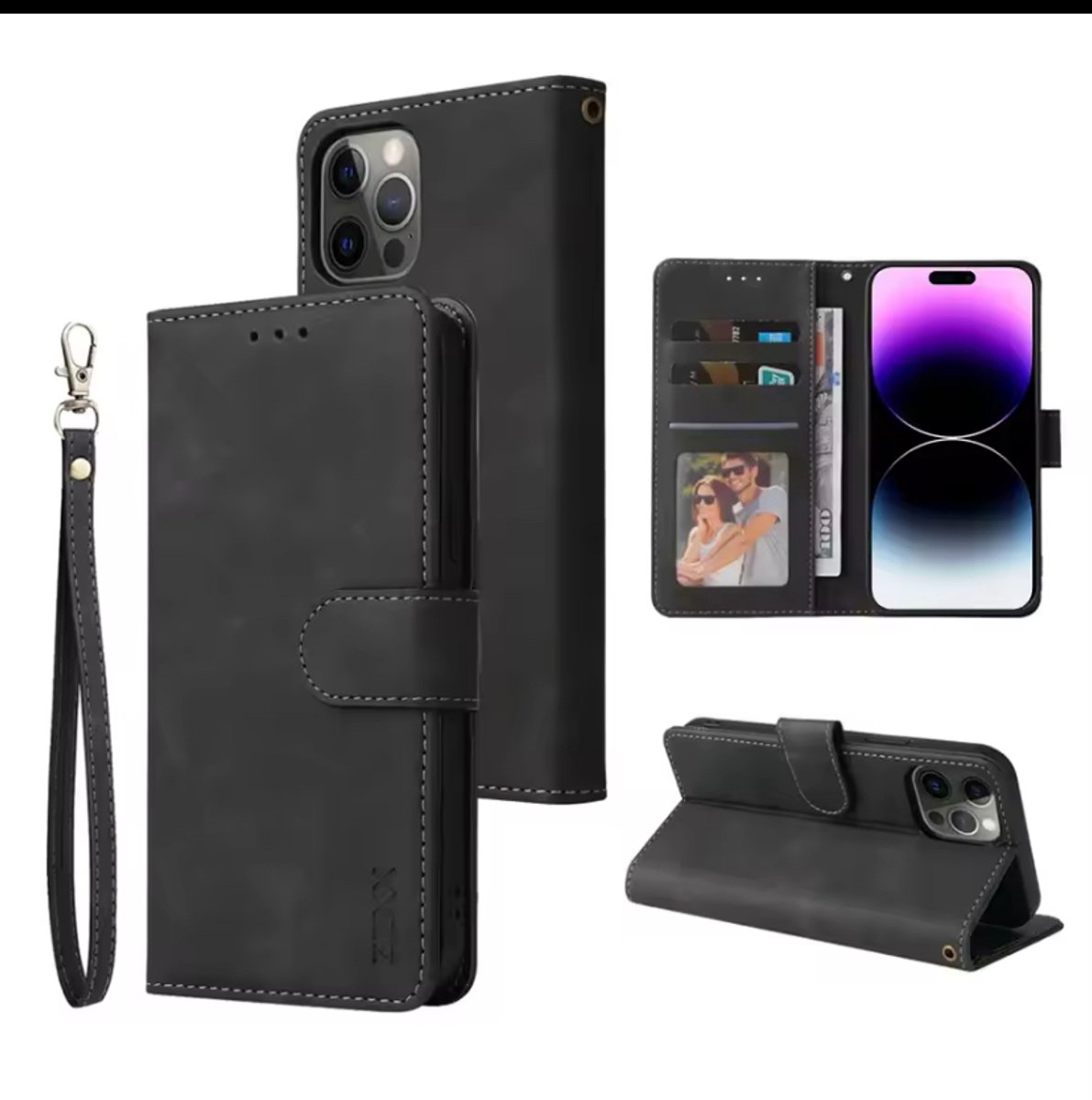 Portemonnee met kaartsleuf Magnetische flip lederen tas voor iPhone 16