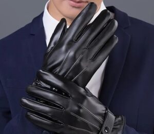 Touchscreen Winterhandschoenen - Winddicht Imitatieleren met Pluche Voering - Warm en Comfortabel - Elastische Pasvorm voor Fietsen en Buitenactiviteiten - Geen Elektriciteit Nodig