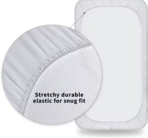 2 Stuks – Waterdichte & Ademende Baby Hoeslaken en Matrasbeschermer – 130x70 cm – Katoen – Voor Wieg of Kinderbed – Roze & Wit