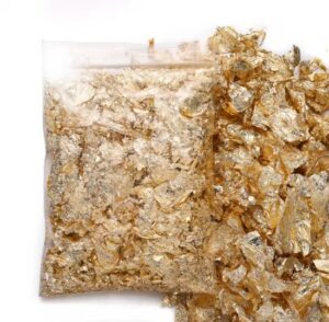 2g Bladgoud Vlokken – Goudfolie Glitter voor Epoxy, Nail Art & Sieraden