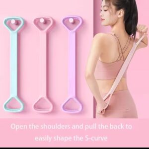 Stretchband Yoga – 8-cijferige Spanner – Yoga Tool – Rug & Schouder Oefeningen – Elastische Stretchriem – Fitness & Workout Accessoire