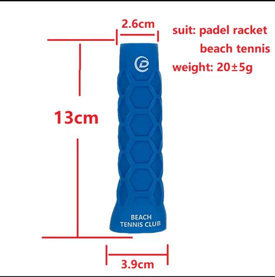Ondergrip voor Padel, Pickleball & Strandtennis – Silicagel Grip met Honingraatontwerp – Comfort, Controle & Kracht – Inclusief Glaspatches – 2026 Nieuw Model - Afbeelding 2