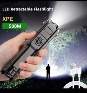 Super Heldere Led Zaklamp Multi-Functionele Oplaadbare Zaklamp Zoom 3 Modi Long Shot Abs Waterdicht Sterk Licht Voor Buiten