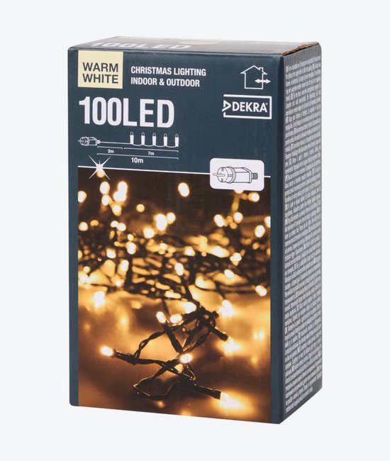 Kerstverlichting LED’s – 7 meter snoer + 3 meter aansluitkabel – Binnen & Buiten – IP44 – 8 Verlichtingsmodi