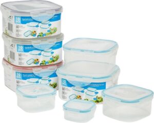 10-delige set vershoudbakjes - geschikt voor magnetron, vriezer en vaatwasser - 100% luchtdicht en waterdicht