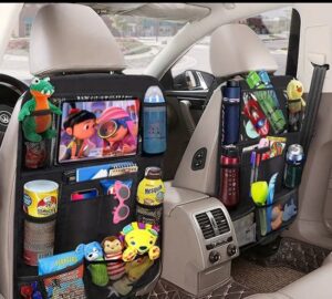 Premium Autostoel Organizer – Anti-Kick & Waterafstotend – 600D Polyester – Meerdere Vakken – Auto Achterbank Organizer voor Kinderen