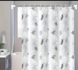 Douchegordijn 180x180 cm – Inclusief 12 Ringen – Waterdicht – PEVA Materiaal – Milieuvriendelijk – Wit/Transparant