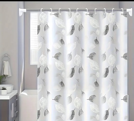 Douchegordijn 180x180 cm – Inclusief 12 Ringen – Waterdicht – PEVA Materiaal – Milieuvriendelijk – Wit/Transparant
