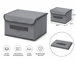 Kleine Opbergbox met Deksel – 24 x 16 x 12 cm – Transparant – Handige Kunststof Opbergdoos