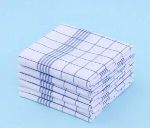 Vintage Ruimte-Thema Keukendoeken – 2-Pack Rood & Blauw Geruit – 100% Katoen – Handwas Geschikt – Ideaal voor Huis & Diner
