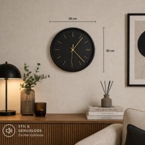 Moderne wandklok 30x30x4 cm – Stijlvol en stil – Perfect voor woonkamer, keuken of kantoor